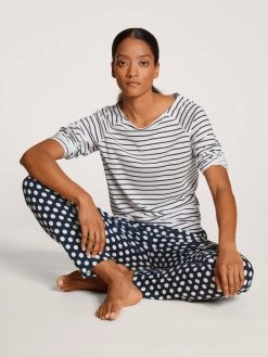 Calida Favourites Marine Langarm-Shirt -CALIDA-Shop Calida Favourites Marine Top langarm weiss 15059 910 4