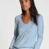 Calida Favourites Sunflower Langarm-Shirt -CALIDA-Shop Calida Favourites Sunflower Top langarm blau 15758 383