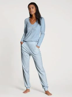 Calida Favourites Sunflower Langarm-Shirt -CALIDA-Shop Calida Favourites Sunflower Top langarm blau 15758 383 2