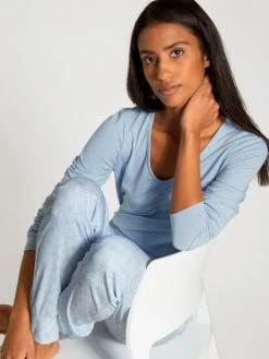 Calida Favourites Sunflower Langarm-Shirt -CALIDA-Shop Calida Favourites Sunflower Top langarm blau 15758 383 4