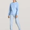 Calida Lovely Nights Bündchen-Pyjama 1 Calida Lovely Nights Bündchen-Pyjama -CALIDA-Shop Calida Lovely Nights Buendchen Pyjama blau 47456 383