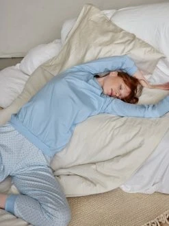 Calida Lovely Nights Bündchen-Pyjama -CALIDA-Shop Calida Lovely Nights Buendchen Pyjama blau 47456 383 2