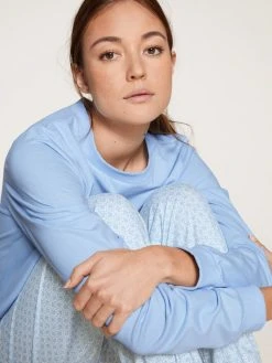 Calida Lovely Nights Bündchen-Pyjama -CALIDA-Shop Calida Lovely Nights Buendchen Pyjama blau 47456 383 6