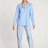 Calida Lovely Nights Pyjama, Lang -CALIDA-Shop Calida Lovely Nights Pyjama lang blau 47256 383