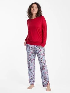 Cyberjammies Windsor Hose, Lang -CALIDA-Shop Cyberjammies Windsor Hose lang Hellgrau CY9442 LONDON PRINT 2