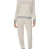 DKNY New Signature Bündchen-Pyjama 1 DKNY New Signature Bündchen-Pyjama -CALIDA-Shop DKNY Nacht New Signature Schlafanzug beige YI2919259 251 1627479675