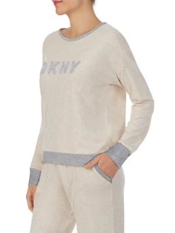 DKNY New Signature Bündchen-Pyjama -CALIDA-Shop DKNY Nacht New Signature Schlafanzug beige YI2919259 251 1627479700