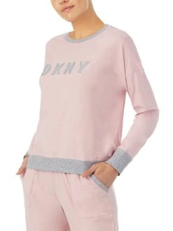 DKNY New Signature Bündchen-Pyjama -CALIDA-Shop DKNY Nacht New Signature Schlafanzug violett YI2919259 690 1627479708
