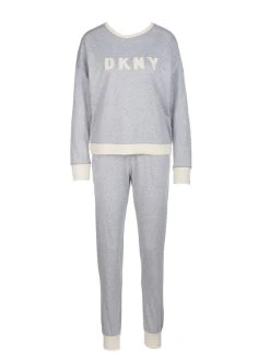 DKNY New Signature Bündchen-Pyjama -CALIDA-Shop DKNY New Signature Buendchenpyjama grau YI2919259 030 2