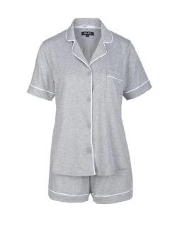 DKNY New Signature Kurz-Pyjama, Geknöpft -CALIDA-Shop DKNY New Signature Kurz Pyjama geknoepft grau YI2819259 030 2