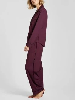 DKNY New Signature Jersey-Schlafanzug, Geknöpft -CALIDA-Shop DKNY Nacht New Signature Jersey Schlafanzug geknoepft rot YI2719259 601 3