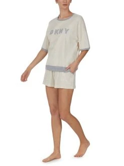 DKNY New Signature Kurz-Pyjama -CALIDA-Shop DKNY Nacht New Signature Kurz Pyjama beige YI3919259 251 3