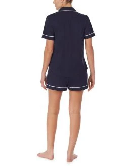 DKNY New Signature Kurz-Pyjama, Geknöpft 6 DKNY New Signature Kurz-Pyjama, Geknöpft -CALIDA-Shop DKNY Nacht New Signature Kurz Pyjama geknoepft blau YI2819259 400 1