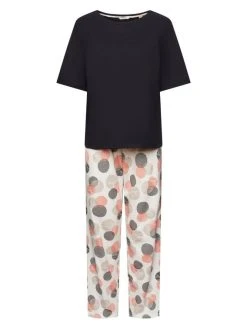 ESPRIT Seasonal Print Pyjama Mit Kurzarm-Shirt -CALIDA-Shop Esprit Seasonal Print Pyjama mit Kurzarm Shirt schwarz 013ER1Y336 003 3
