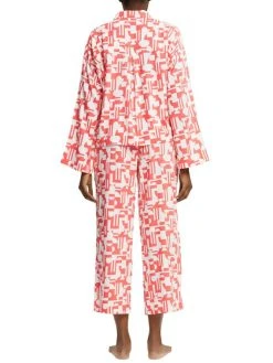 ESPRIT Seasonal Print Web-Pyjama, Durchgeknöpft 7 ESPRIT Seasonal Print Web-Pyjama, Durchgeknöpft -CALIDA-Shop Esprit Seasonal Print Web Pyjama durchgeknoepft orange 013ER1Y318 647 1