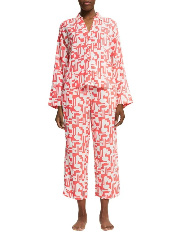 ESPRIT Seasonal Print Web-Pyjama, Durchgeknöpft 3 ESPRIT Seasonal Print Web-Pyjama, Durchgeknöpft