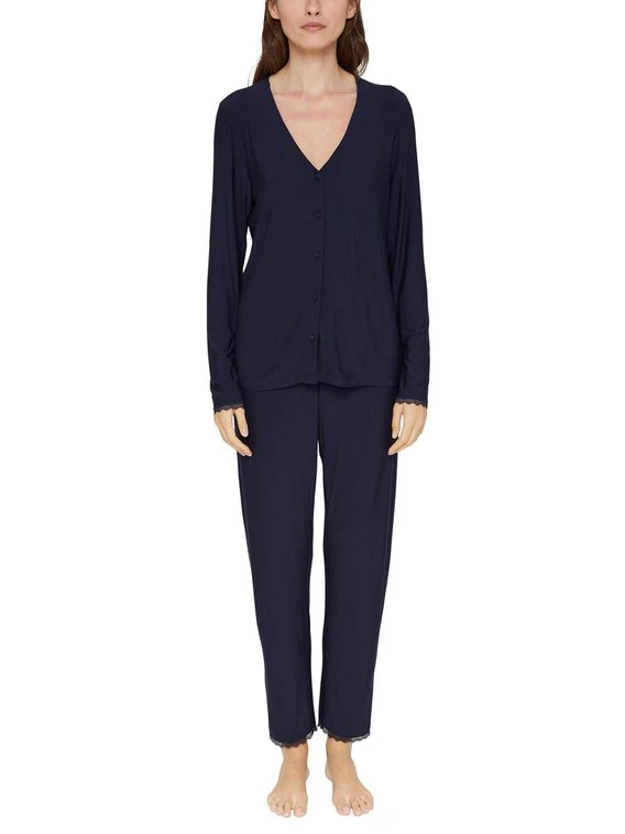 ESPRIT Soft Stripes Durchgeknöpfter Pyjama 3 ESPRIT Soft Stripes Durchgeknöpfter Pyjama