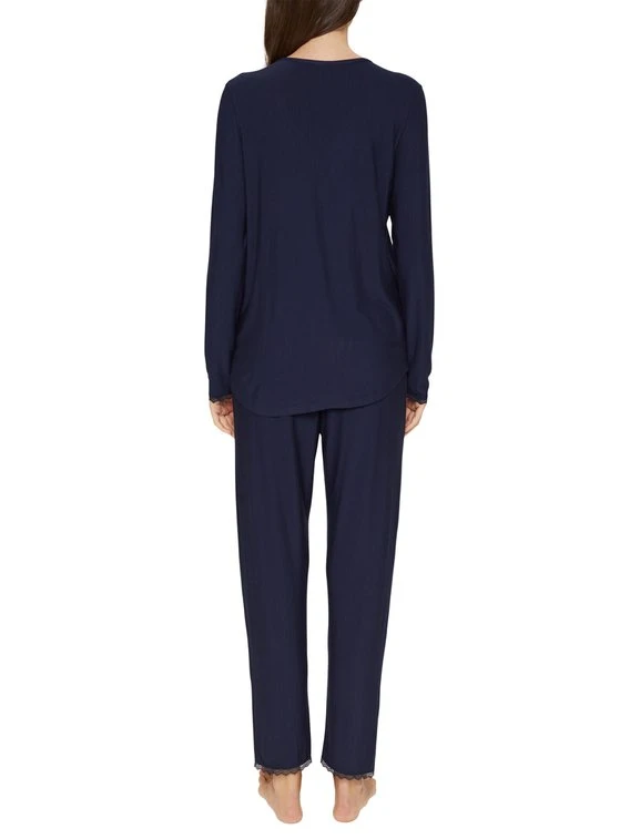 ESPRIT Soft Stripes Durchgeknöpfter Pyjama 4 ESPRIT Soft Stripes Durchgeknöpfter Pyjama – Bild 2