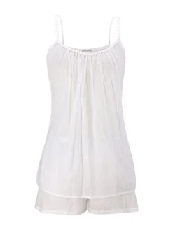 Eva Bitzer Mousseline Nachtwäsche-Set Aus Baumwoll-Mousseline -CALIDA-Shop Eva B Bitzer Nachtwaesche Set Baumwoll Mousseline weiss 25313670 66 3