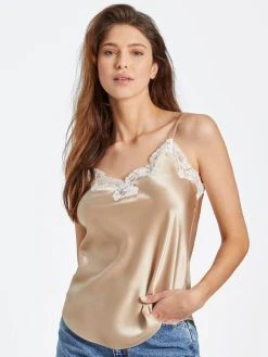 Eva Bitzer Satin Silk With Lace Spaghetti-Top Aus Seide