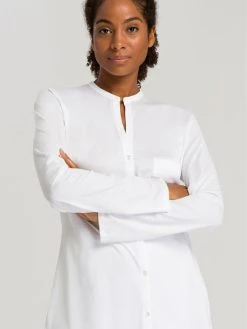 HANRO Cotton Deluxe Pyjama, Geknöpft -CALIDA-Shop HANRO Cotton Deluxe Pyjama weiss 077956 0101 1 2