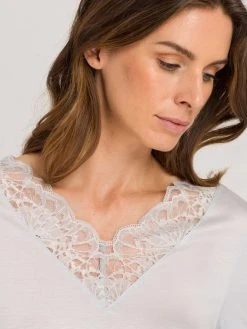 HANRO Mae Damen-Pyjama Mit Spitze -CALIDA-Shop Hanro Mae Damen Pyjama mit Spitze grau 076235 2654 2