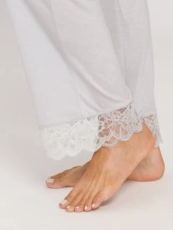 HANRO Mae Damen-Pyjama Mit Spitze -CALIDA-Shop Hanro Mae Damen Pyjama mit Spitze grau 076235 2654 3