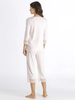 HANRO Moments Capri-Pyjama Mit Spitze -CALIDA-Shop Hanro Moments Capri Pyjama mit Spitze rosa 077928 1334 1