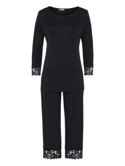 HANRO Moments Capri-Pyjama Mit Spitze 7 HANRO Moments Capri-Pyjama Mit Spitze -CALIDA-Shop Hanro Moments Capri Pyjama mit Spitze schwarz 077928 0019 2