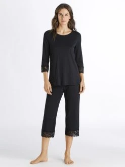 HANRO Moments Capri-Pyjama Mit Spitze