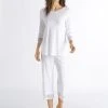 HANRO Moments Capri-Pyjama Mit Spitze -CALIDA-Shop Hanro Moments Capri Pyjama mit Spitze weiss 077928 0101