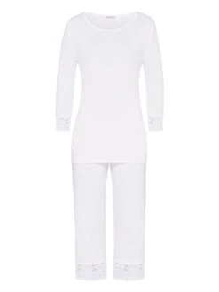 HANRO Moments Capri-Pyjama Mit Spitze -CALIDA-Shop Hanro Moments Capri Pyjama mit Spitze weiss 077928 0101 2