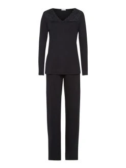 HANRO Moments Pyjama Mit Spitze -CALIDA-Shop Hanro Moments Pyjama mit Spitze schwarz 077932 0019