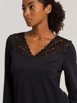 HANRO Moments Pyjama Mit Spitze -CALIDA-Shop Hanro Moments Pyjama mit Spitze schwarz 077932 0019 1 2