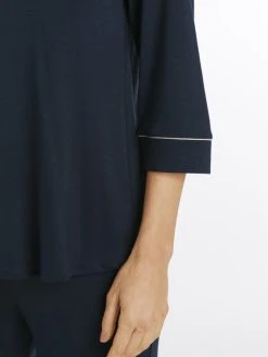 HANRO Natural Comfort 3/4-Pyjama -CALIDA-Shop Hanro Natural Comfort 3 4 Pyjama blau 077965 1610 2
