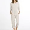 HANRO Natural Comfort 3/4-Pyjama -CALIDA-Shop Hanro Natural Comfort 3 4 Pyjama weiss 077965 1809