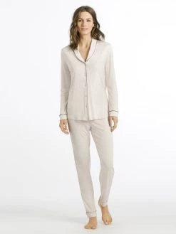 HANRO Natural Comfort Pyjama Lang, Durchgeknöpft