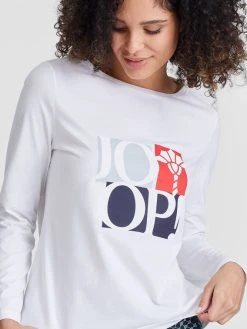 JOOP! Easy Leisure Langarm-Shirt Mit Logo-Print 8 JOOP! Easy Leisure Langarm-Shirt Mit Logo-Print -CALIDA-Shop Joop Easy Leisure Langarm Shirt mit Logo Print weiss 642048 300 2