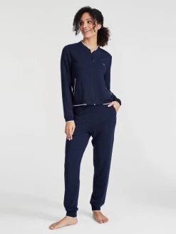 JOOP! Sporty Elegance Lounge-Pants Mit Bündchen -CALIDA-Shop Joop Sporty Elegance Lounge Hose blau 644070 246 2