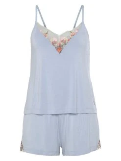 LASCANA Flower Meadow Kurz-Pyjama 9 LASCANA Flower Meadow Kurz-Pyjama -CALIDA-Shop Lascana Flower Meadow Shorty blau AK 250 47 LT BLUE 3