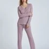 LASCANA Romantic Nights Langarm-Pyjama -CALIDA-Shop Lascana Romantic Nights Langarm Pyjama violett AK 14 4646 SET MAUVE