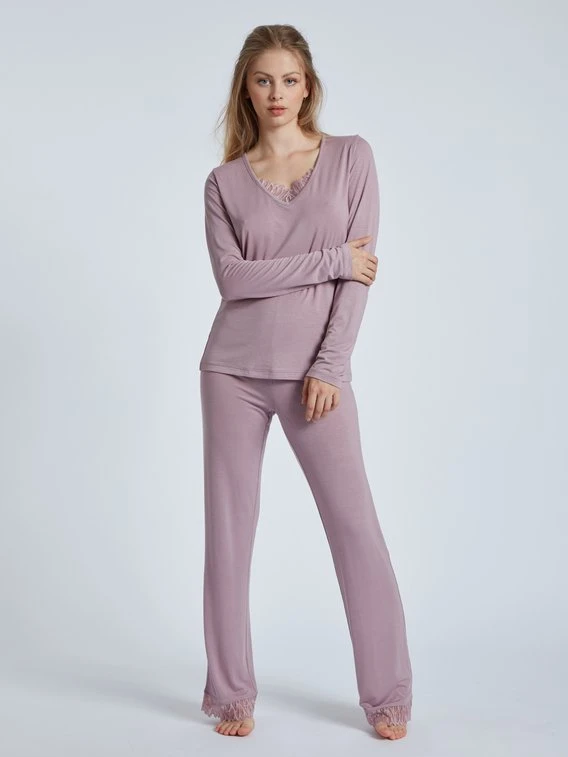 LASCANA Romantic Nights Langarm-Pyjama 3 LASCANA Romantic Nights Langarm-Pyjama