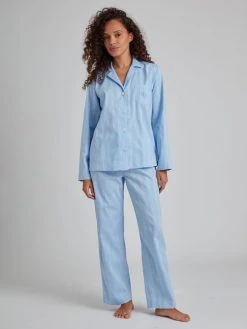 Lauren By Ralph Lauren Jacquard Shadow Langarm-Pyjama, Durchgeknöpft