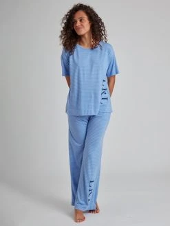 Lauren By Ralph Lauren Sleep To Lounge Pyjama, Lang 7 Lauren By Ralph Lauren Sleep To Lounge Pyjama, Lang -CALIDA-Shop Lauren Ralph Lauren Damen Sleep to lounge Kurzarm Pyjama blau ILN92240 486 2