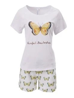 Louis & Louisa Einfach Zauberhaft Kurz-Pyjama -CALIDA-Shop Louis Louisa Einfach Zauberhaft Kurz Pyjama weiss 23EZSS WA 2