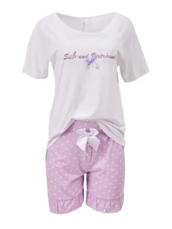 Louis & Louisa Süß Und Verträumt Kurz-Pyjama -CALIDA-Shop Louis Louisa Suess und Vertraeumt Kurz Pyjama violett 23SVSS WF 3
