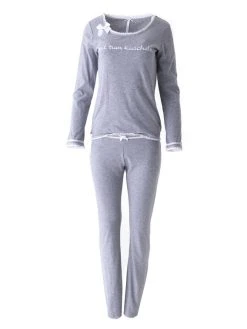 Louis & Louisa Zeit Zum Kuscheln Pyjama, Lang -CALIDA-Shop Louis Louisa Zeit zum Kuscheln Pyjama lang grau 18ZKPRGR GR 4