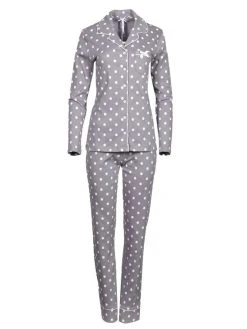 Louis & Louisa Meine Wohlfühlzeit Pyjama, Durchgeknöpft -CALIDA-Shop Louis und Louisa Meine Wohlfuehlzeit Pyjama lang grau 22MWPK GA 3