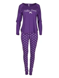 Louis & Louisa Voller Freude Pyjama, Lang -CALIDA-Shop Louis und Louisa Voller Freude Pyjama lang violett 22VFPB LA 2