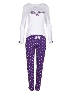 Louis & Louisa Voller Freude Pyjama, Lang 7 Louis & Louisa Voller Freude Pyjama, Lang -CALIDA-Shop Louis und Louisa Voller Freude Pyjama lang violett weiss 22VFPY WA 2
